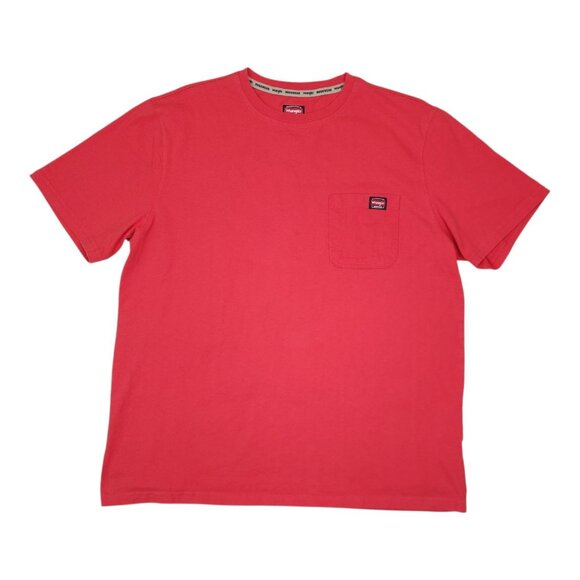 Wrangler Workwear Mens Light Red Pocket T-Shirt XL 100% Cotton Made In El Salvad - Picture 1 of 7
